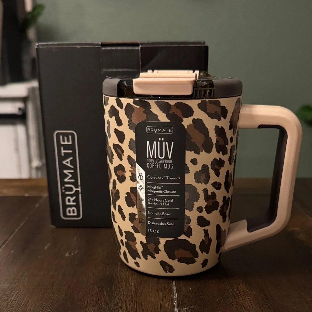 BruMate MUV 15oz Mug in Leopard Latte! New! Limited Edition!